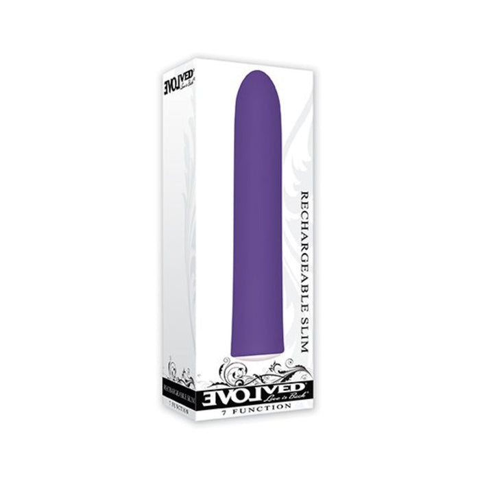 Evolved Rechargeable Slim Vibe 7 Function Waterproof Purple | SexToy.com