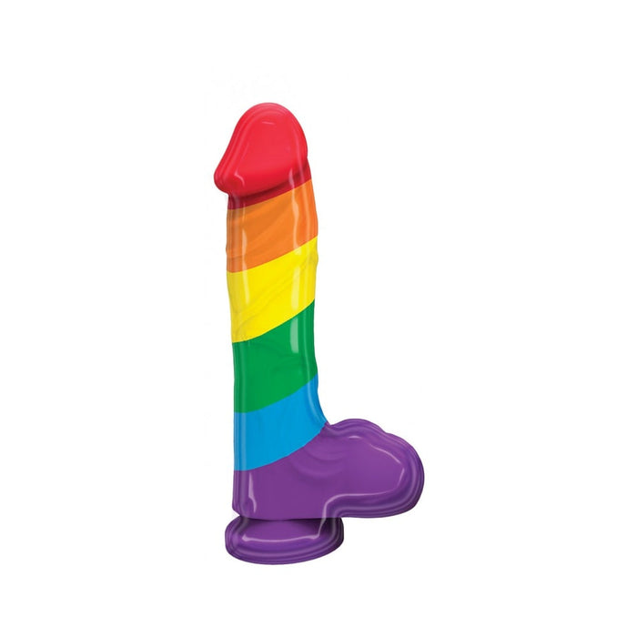 Rainbow Pumped Silicone Dildo 9.4 inches | SexToy.com