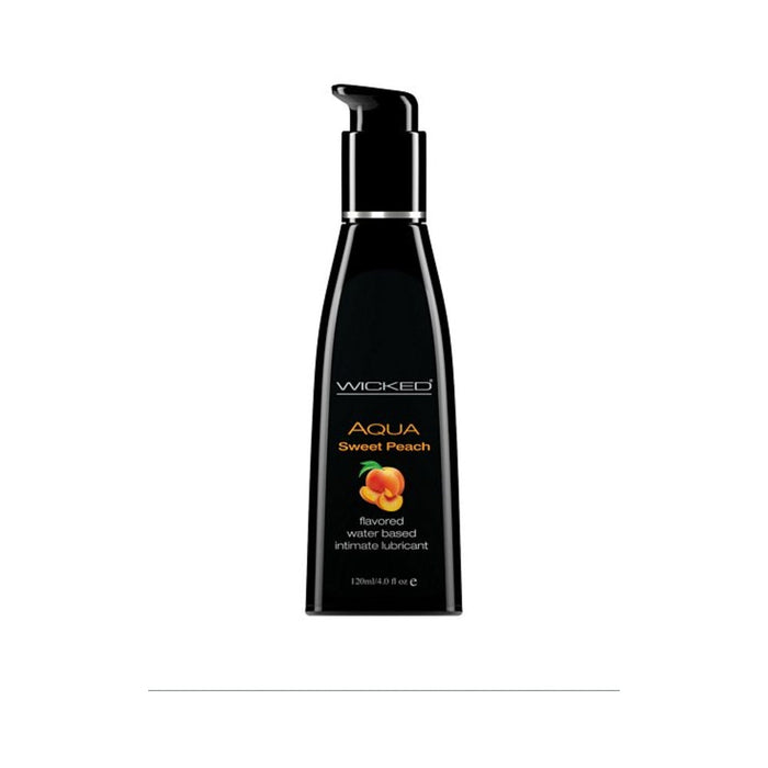 Wicked Aqua Sweet Peach Flavored Lubricant 4oz | SexToy.com