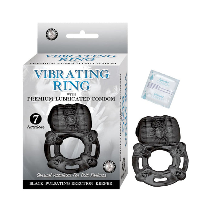 Vibrating Ring Black Pulsating Erection Keeper Black | SexToy.com