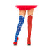 Hero Opaque Tights With Sheer Thigh O/S Blue, Red | SexToy.com