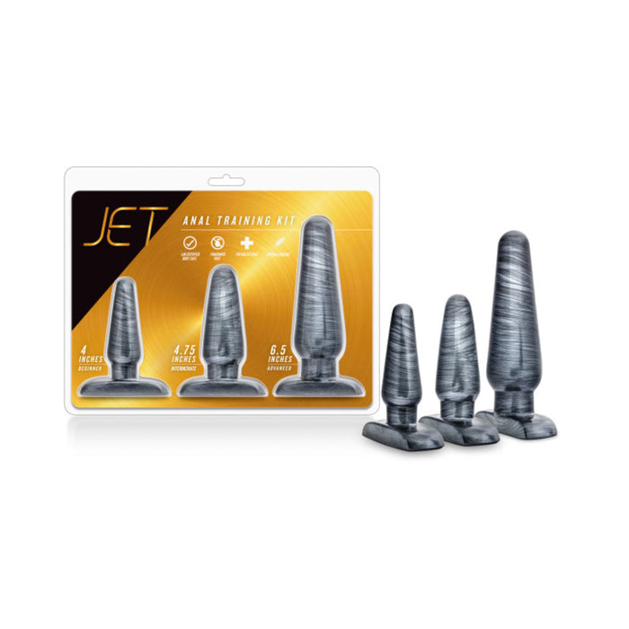 Jet Anal Trainer Kit Carbon Metallic Black 3 Butt Plugs | SexToy.com