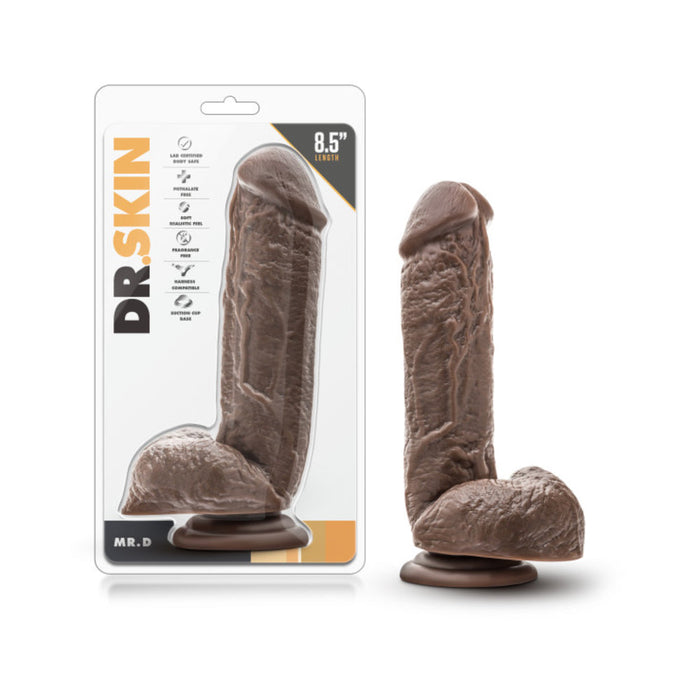 Dr. Skin - Mr. D - 8.5in Dildo With Suction Cup - Chocolate | SexToy.com