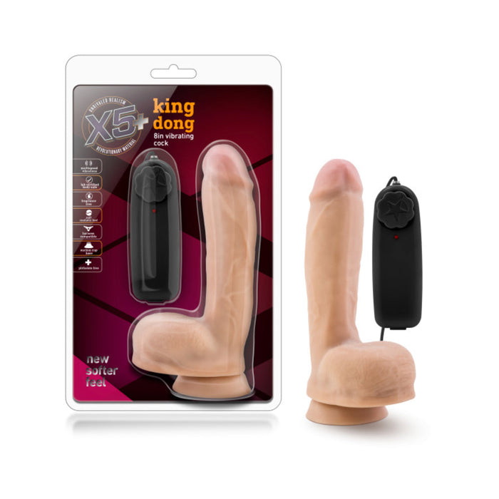 X5 Plus King Dong 8 Inches Vibrating Cock Vanilla Beige | SexToy.com