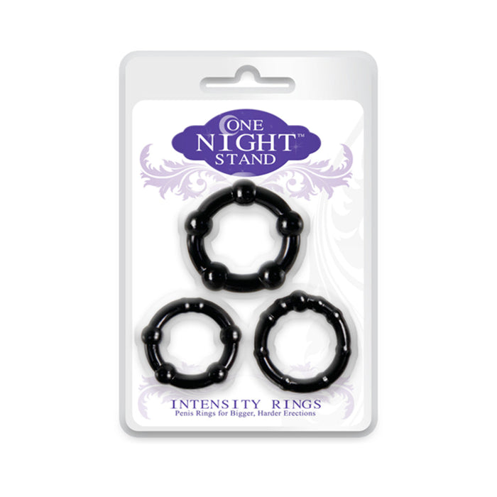 One Night Stand Intensity Rings Black 3 Package | SexToy.com