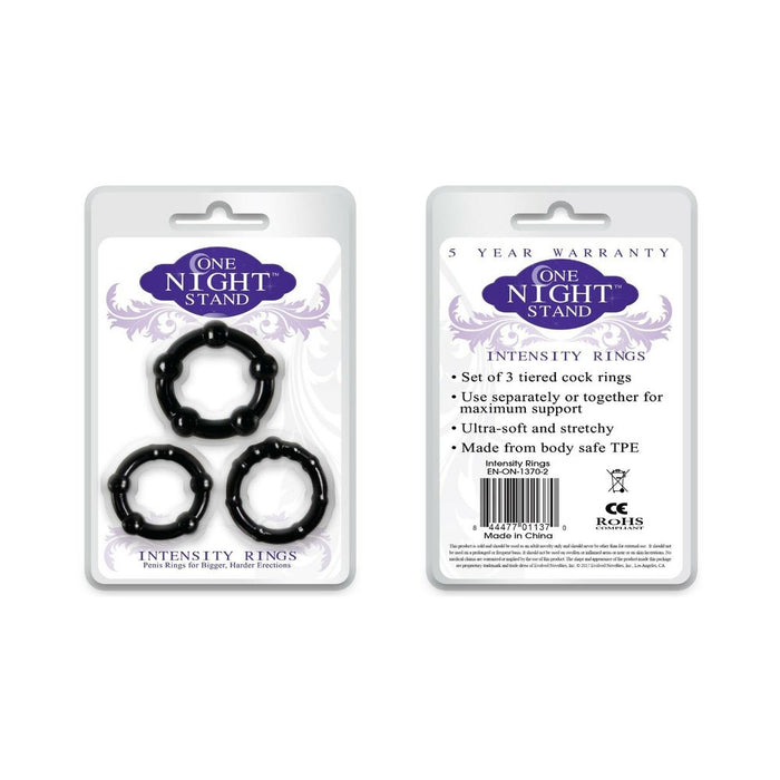 One Night Stand Intensity Rings Black 3 Package | SexToy.com