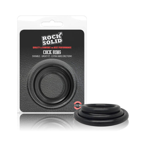 Rock Solid Tri-pack Rubber Gasket (1.25in, 1.5in, 2in) Black | SexToy.com
