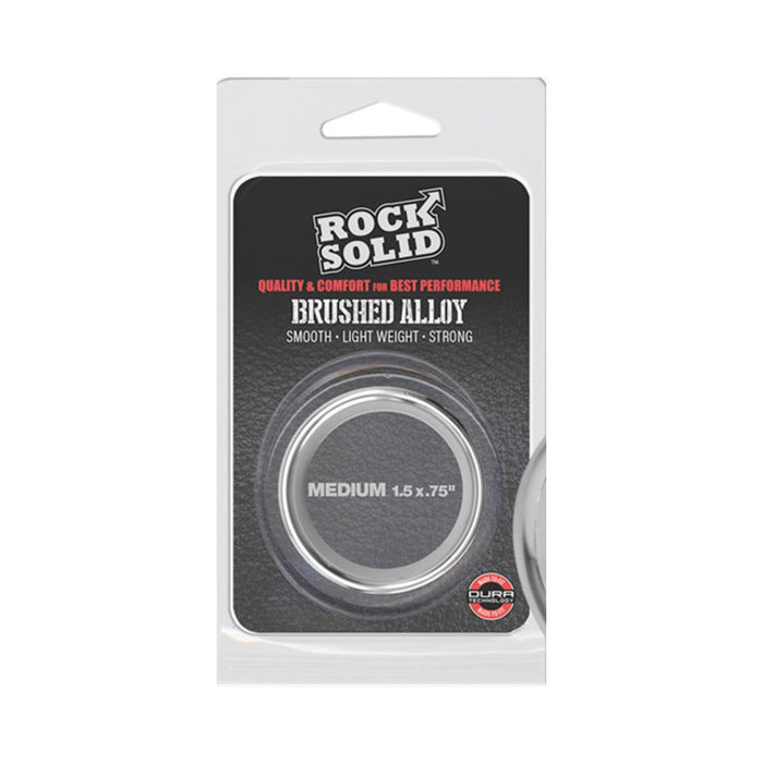 Rock Solid Brushed Alloy Medium (1.5in X .75in) Silver | SexToy.com