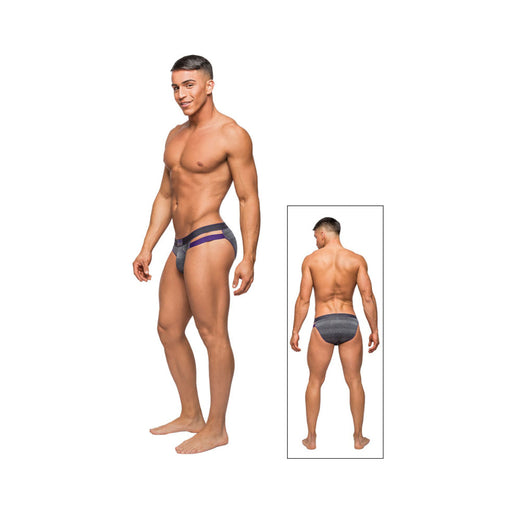 Male Power Heather Haze Cutout Bikini Grey Med | SexToy.com