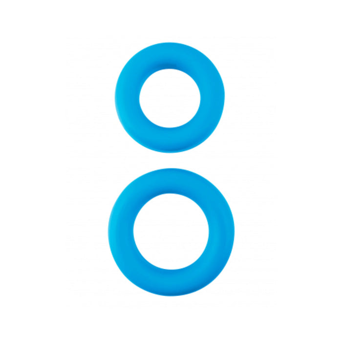 Neon Stretchy Silicone Cock Ring Set Blue | SexToy.com