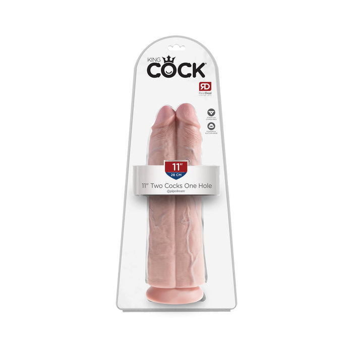 King Cock 11in Two Cocks One Hole Flesh | SexToy.com