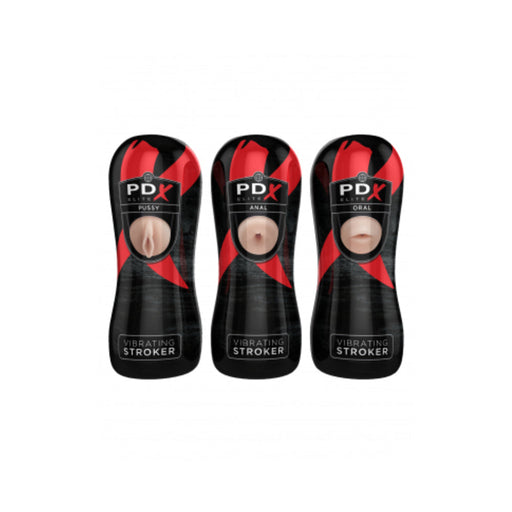 Pdx Elite Vibrating Pussy Mouth Ass Stroker Display Of 12 | SexToy.com