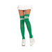 Ribbed Athletic Thigh Highs O/s Kelly Green/white | SexToy.com
