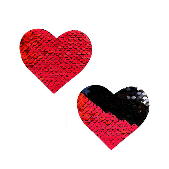 Neva Nude Pasty Heart Sequins Red To Black | SexToy.com