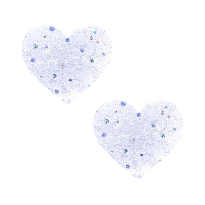 Neva Nude Pasty Heart Sequin Lace White | SexToy.com