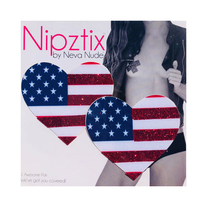 Neva Nude Pasty Hearts U.S Flag | SexToy.com