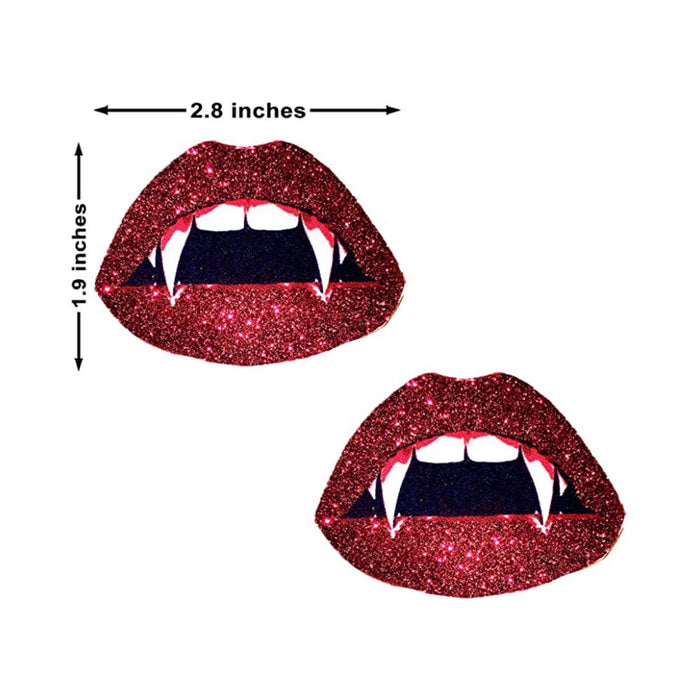 Neva Nude Pasties Vampire Lips Glitter Red | SexToy.com