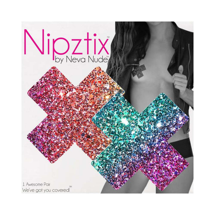 Neva Nude Pasty X Factor Glitter Multicolor | SexToy.com