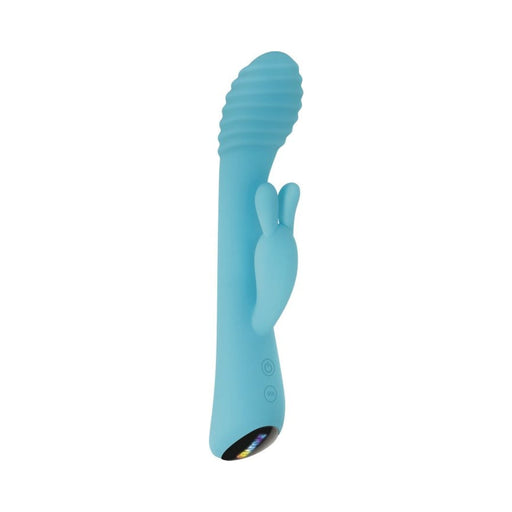 Evolved Aqua Bunny 9 Shaft Function 9 Clit Stim Functions Rechargeable Silicone Waterproof Teal | SexToy.com