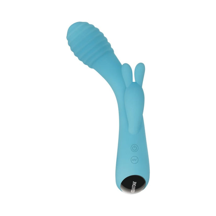 Evolved Aqua Bunny 9 Shaft Function 9 Clit Stim Functions Rechargeable Silicone Waterproof Teal | SexToy.com