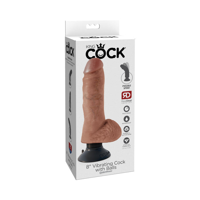 King Cock 8in Vibrating Cock W/balls | SexToy.com