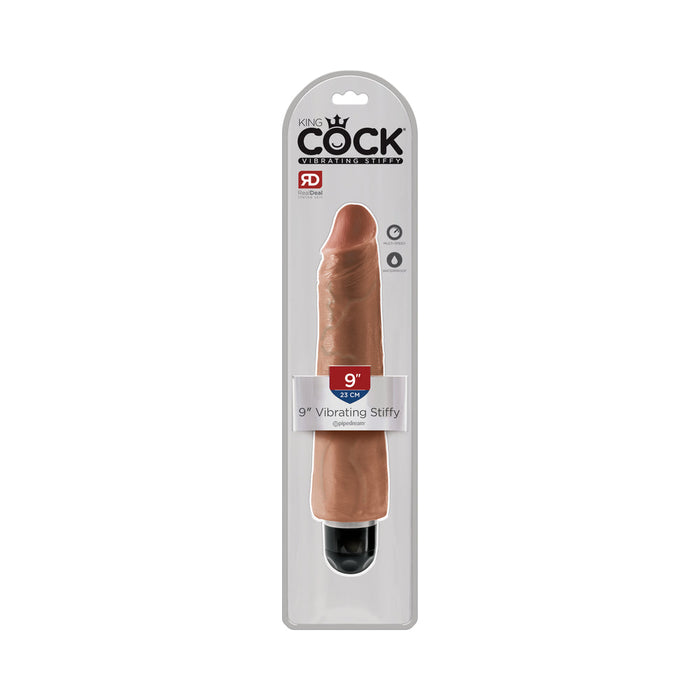 King Cock 9in Vibrating Stiffy Tan | SexToy.com