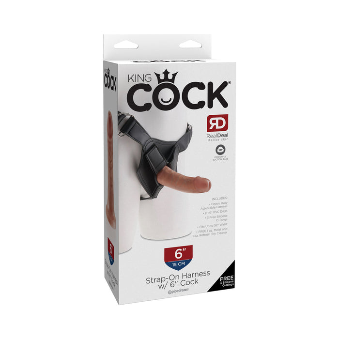 King Cock Strap-on Harness W/ 6in Cock Tan | SexToy.com
