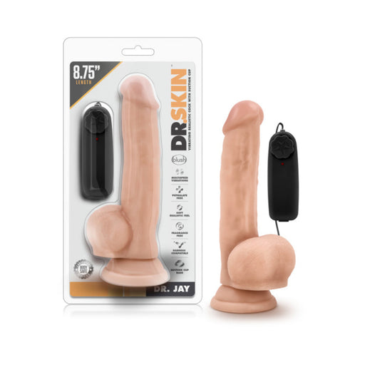 Dr. Skin - Dr. Jay - 8.75in Vibrating Cock With Suction Cup - Vanilla | SexToy.com