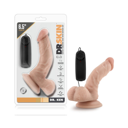 Dr. Skin - Dr. Ken - 6.5in Vibrating Cock With Suction Cup - Vanilla | SexToy.com