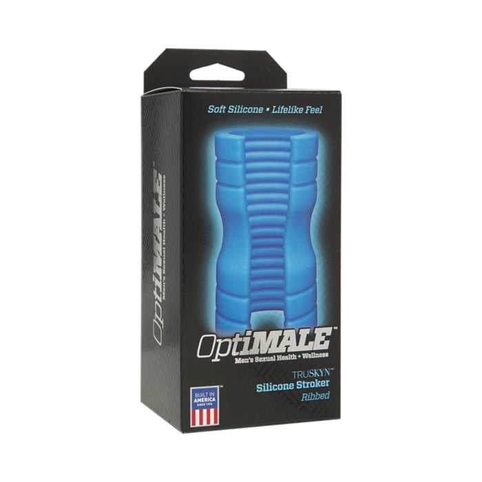 Optimale Truskyn Silicone Stroker Ribbed Blue | SexToy.com