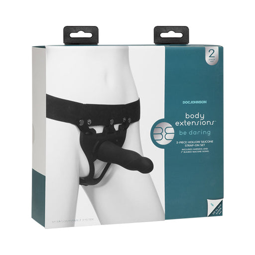 Body Extensions Be Daring Hollow Slim Dong Strap On Set Black | SexToy.com