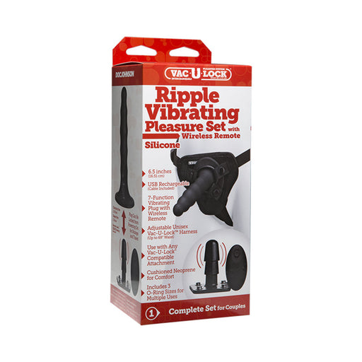 Vac-u-lock Ripple Pleasure Set Vibrating Black | SexToy.com