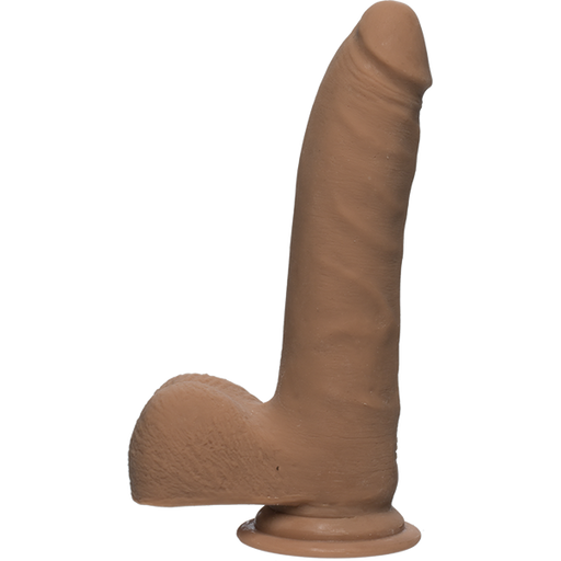 The D Realistic D 7 inches Slim Dildo with Balls Brown | SexToy.com