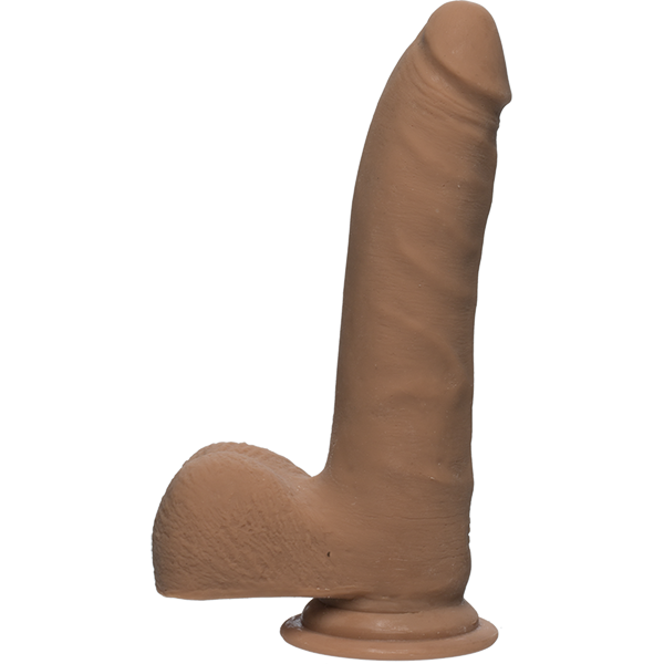 The D Realistic D 7 inches Slim Dildo with Balls Brown | SexToy.com