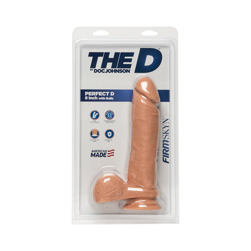 The D The Perfect D 8 inches Dildo with Balls Beige | SexToy.com