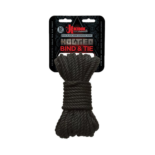 Kink Hogtied Bind & Tie 6mm Hemp Bondage Rope 50 Feet Black | SexToy.com