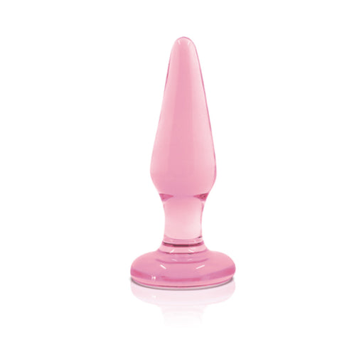Crystal Glass Tapered Butt Plug Small Pink | SexToy.com