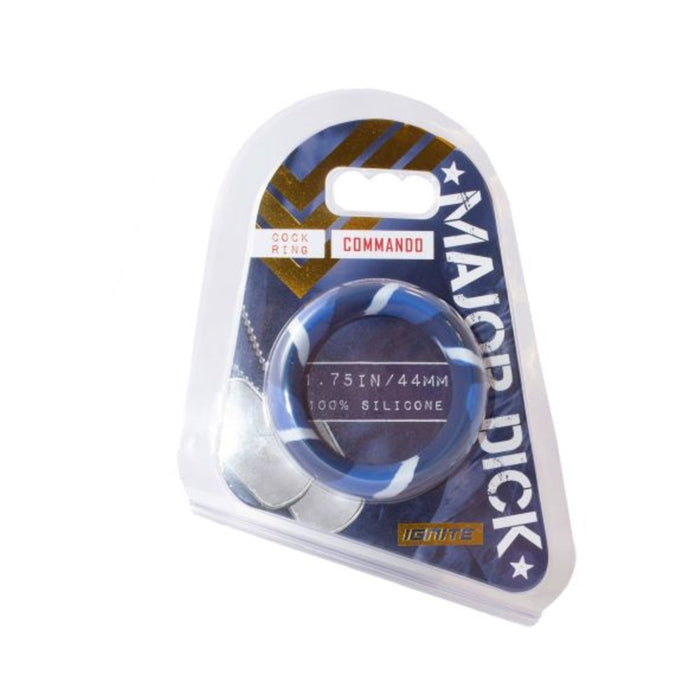 Major Dick Commando Cock Ring Blue Camo 1.75 inches | SexToy.com