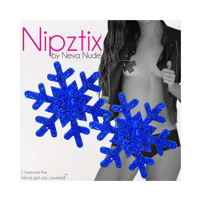 Neva Nude Pasties Snowflake Glitter Blue | SexToy.com