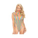 Shredded Opaque Cut Out Teddy With Snap Crotch Rainbow O/s | SexToy.com