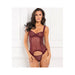 Rene Rofe Grand Finale 2 Piece Ruffle Teddy Burgundy S/M | SexToy.com