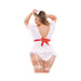 Curve Bedside Nurse Costume Set; Dress With Tie Back, Gartered Panty And Medic Hat White 3x/4x | SexToy.com