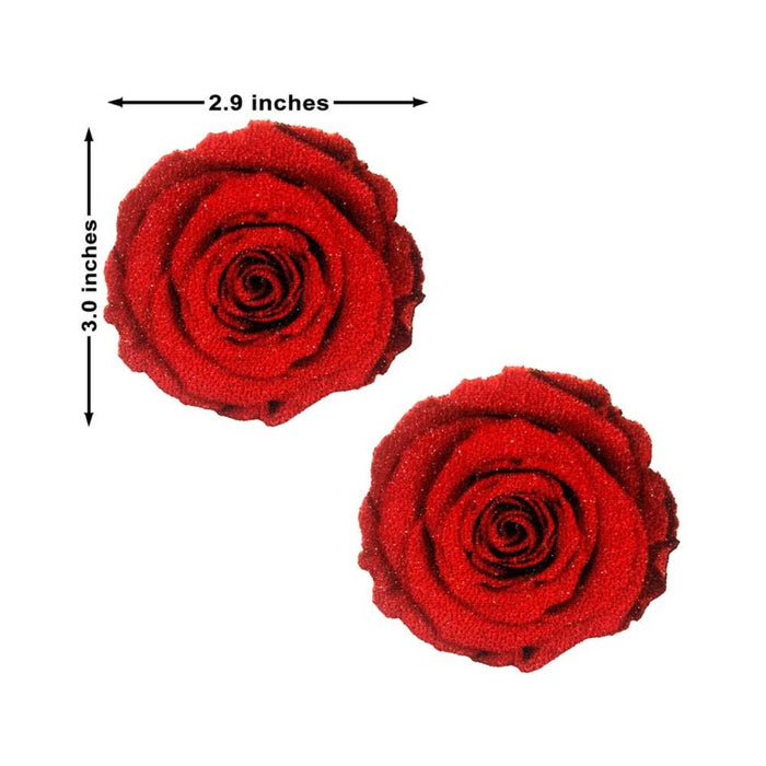 Neva Nude Pasties Enchanted Red Rose Glitter Velvet | SexToy.com