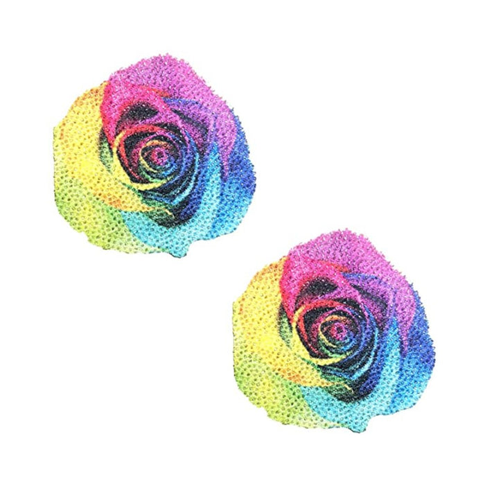 Neva Nude Pasties Rainbow Pride Rose Glitter Velvet | SexToy.com