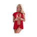 Valentina Bed Jacket & Thong Red Medium | SexToy.com