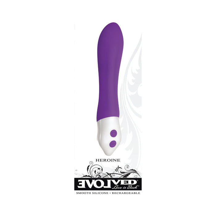 Evolved Heroine Silicone Vibe 7 Speeds And Functions Usb Rechargeable Cord Included Waterproof Purpl | SexToy.com