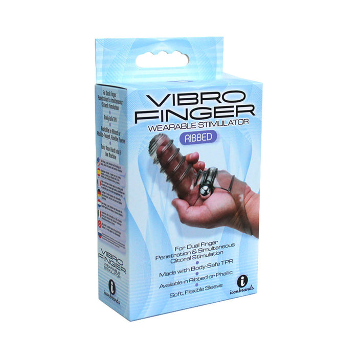 Vibrofinger Ribbed Finger Massager Smoke | SexToy.com