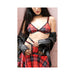 Vibes F*ck Off Bralette & Thong Set Red Plaid L/XL | SexToy.com