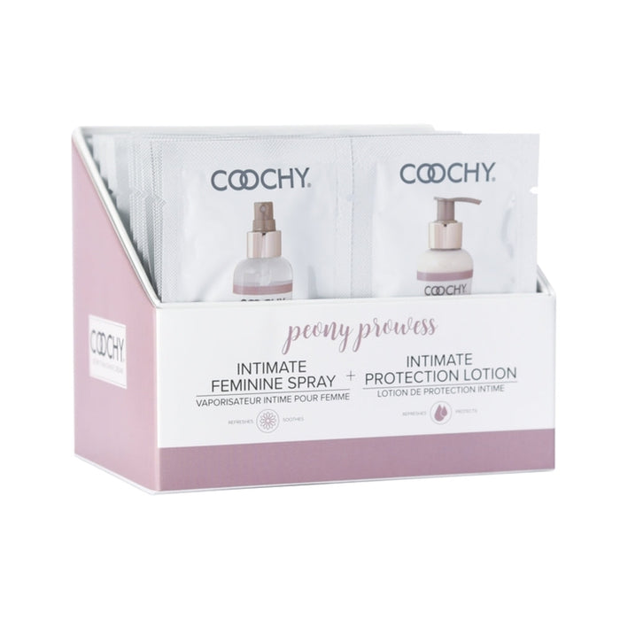 Coochy Peony Prowess Duo Foil Display Intimate Feminine Spray 0.9oz Intimate Protection Lotion 0.2oz | SexToy.com
