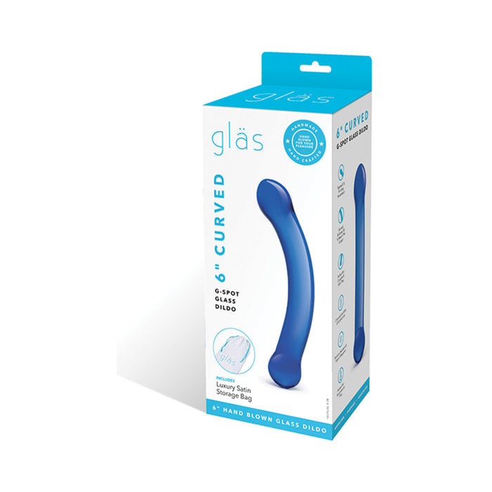 Glas 6 inches Curved Glass G-Spot Dildo Blue | SexToy.com